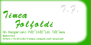 timea folfoldi business card